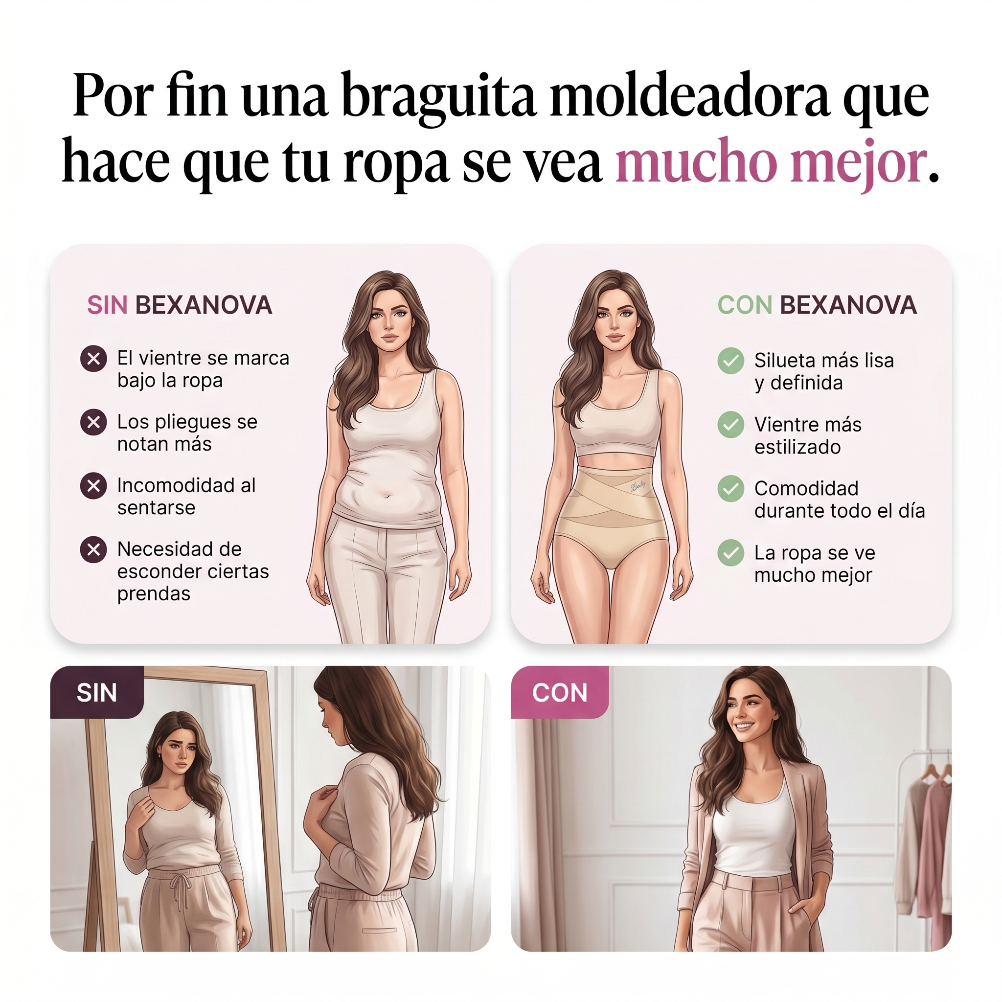 Braguita moldeadora de cintura alta.