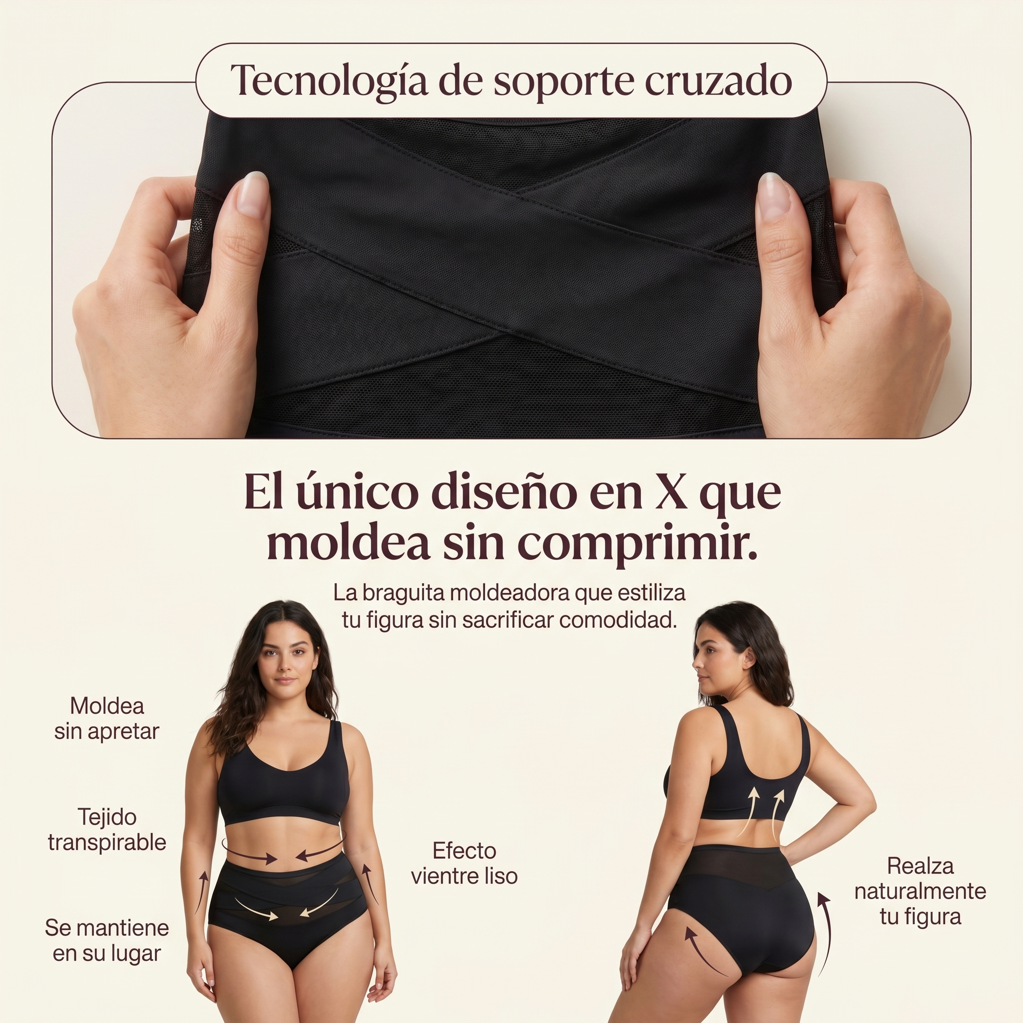 Braguita moldeadora de cintura alta.