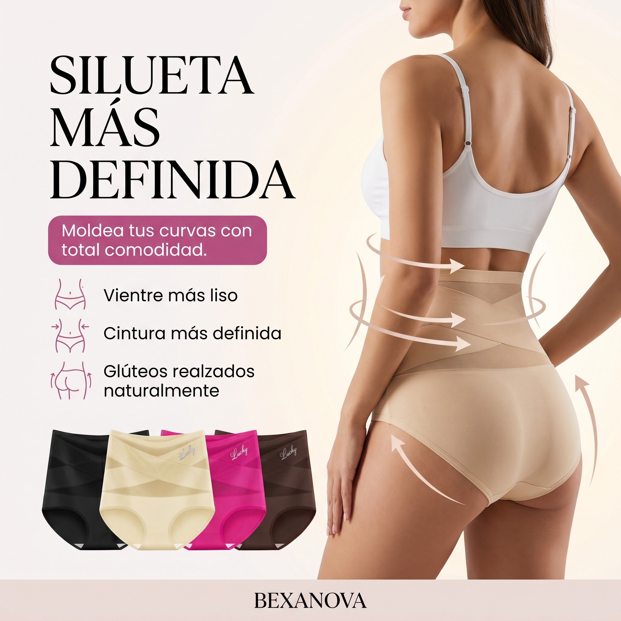 Braguita moldeadora de cintura alta.