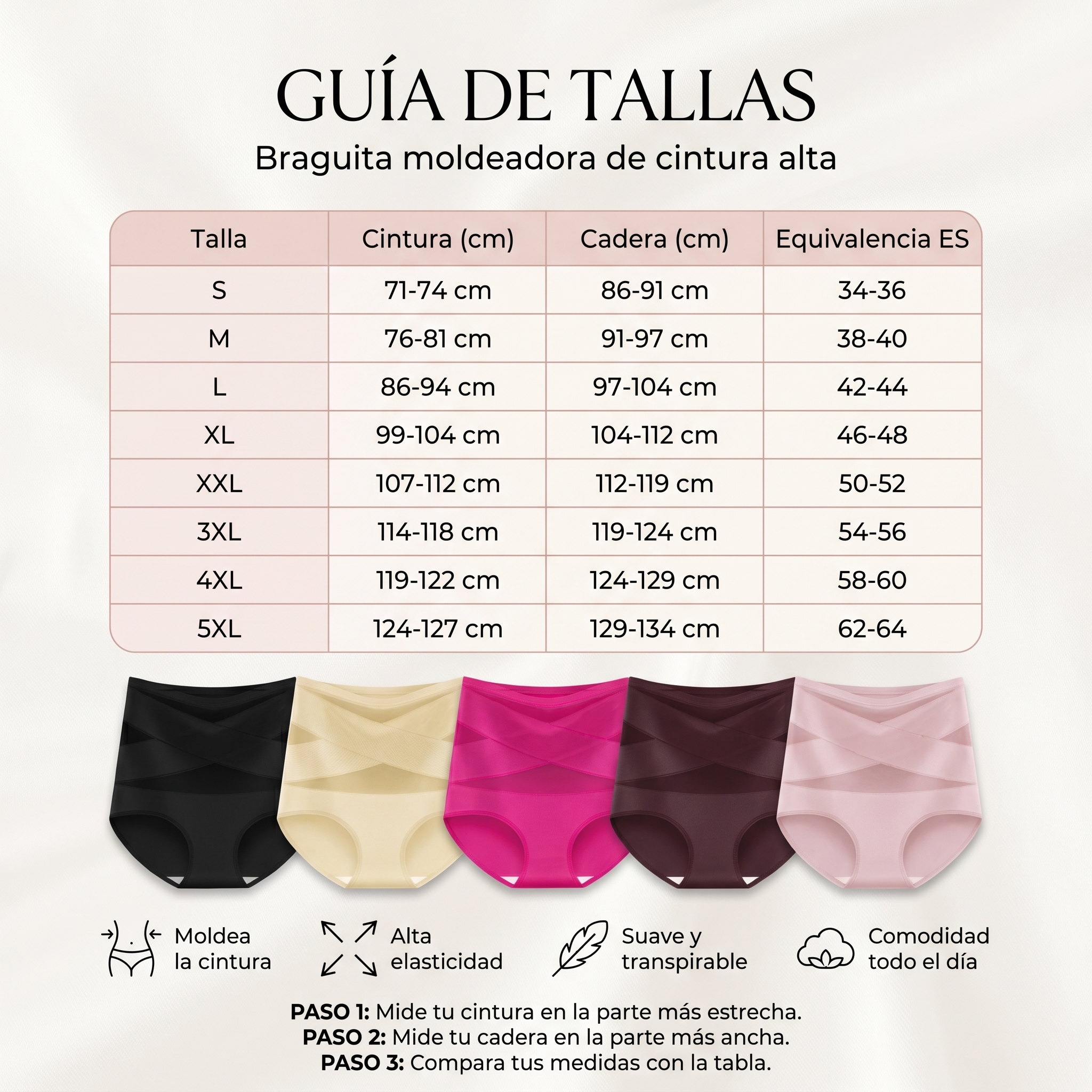 Braguita moldeadora de cintura alta.