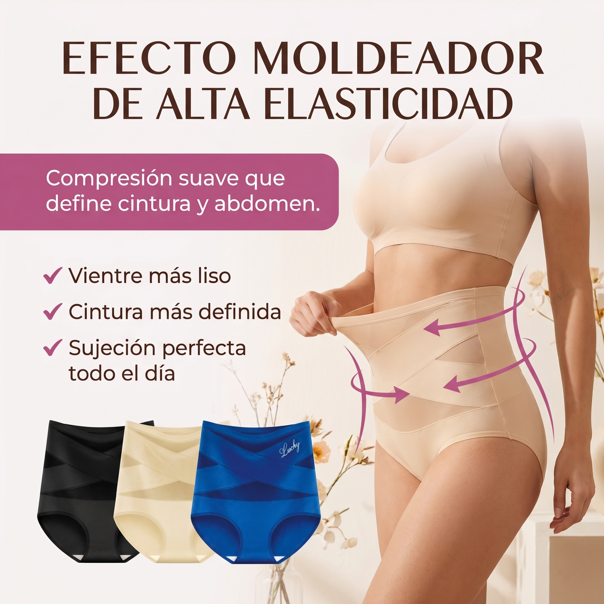 Braguita moldeadora de cintura alta.